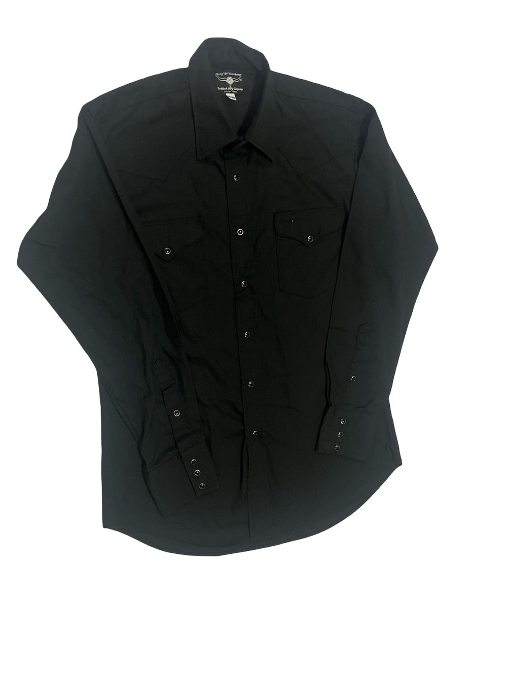 Vtg Flying R Ranchwear Black Pearl Snap Shirt Sz 16 Elvis Western Festival USA